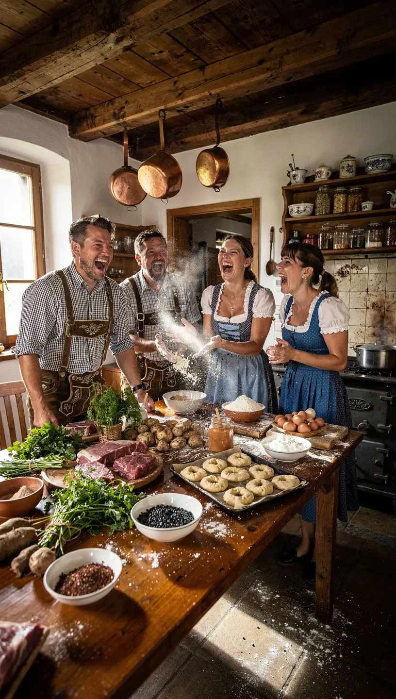 Ein traditionelles österreichisches Gericht, liebevoll auf einem Teller serviert.